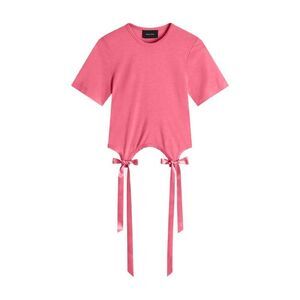 SIMONE ROCHA Cotton Jersey T-Shirt with Bow Detail Women BRIGHTPINK T-Shirts &